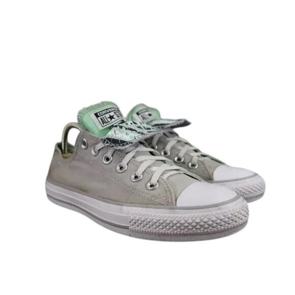 Converse Shoes Womens 8 Sneakers Chuck Taylor All Star Double Tongue Canvas Grey - Picture 1 of 16